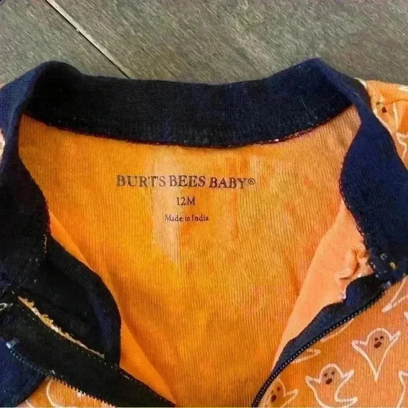 Burt’s Bees Baby Pajamas Halloween Ghost Fall 12M EUC - Picture 3 of 4